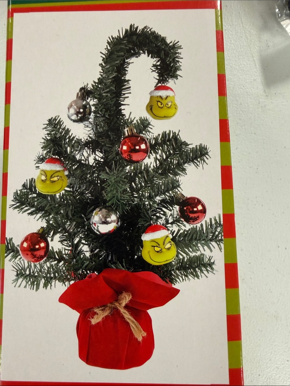 The Grinch Decorated Mini Christmas Tree - Green & Red